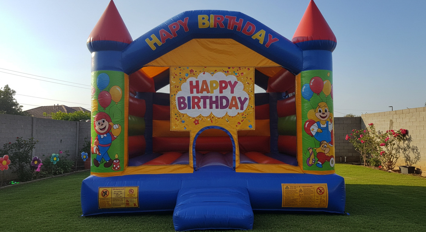 "Happy Birthday bounce and hoop houses rental in Albuquerque"