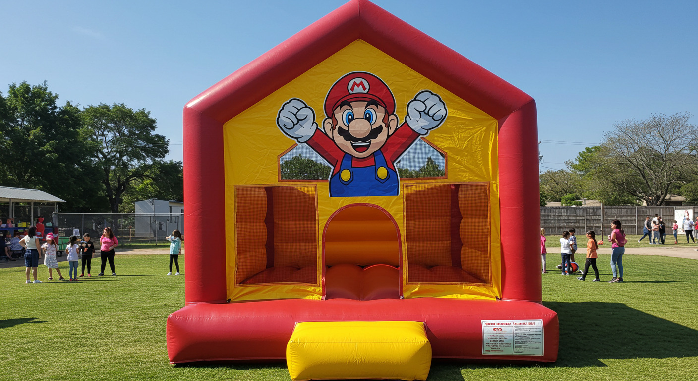 "Mario Bros bounce and hoop house inflatable rental Albuquerque"