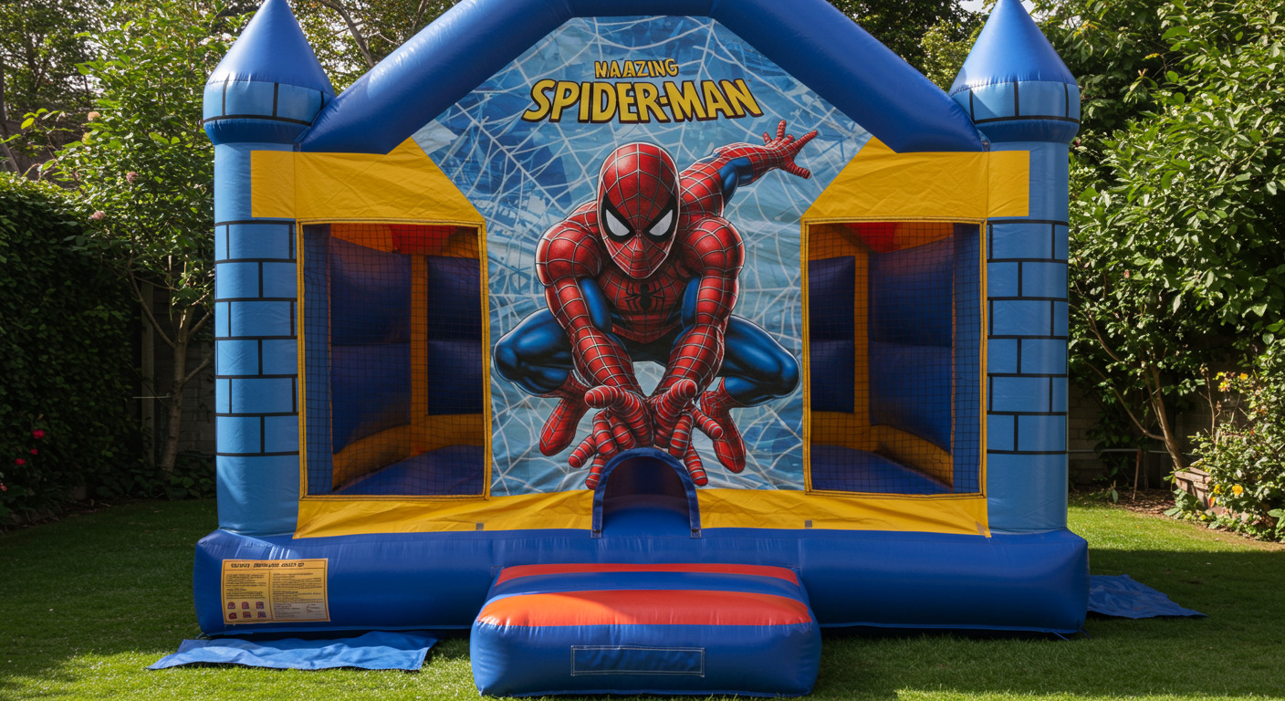 "Spiderman bounce and hoop house rental Albuquerque for kids parties"